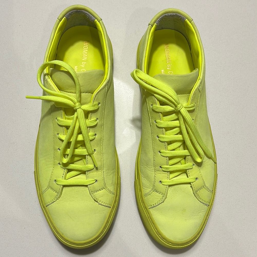 Common Projects neon yellow sneaker